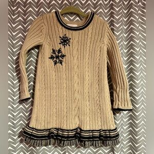 Hanna Andersson | Winter Snowflake Holiday Sweater Dress, size 3